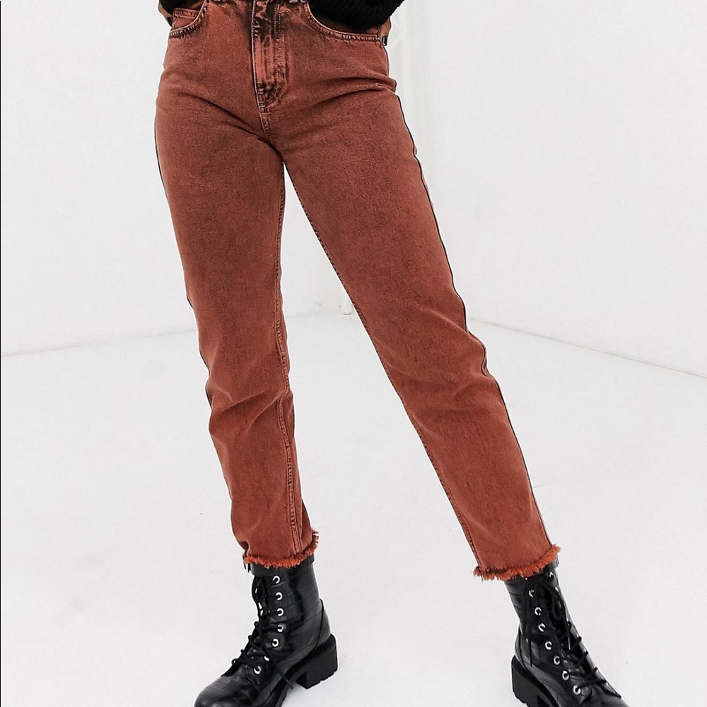 ASOS Mom Jeans Orange Acid Wash